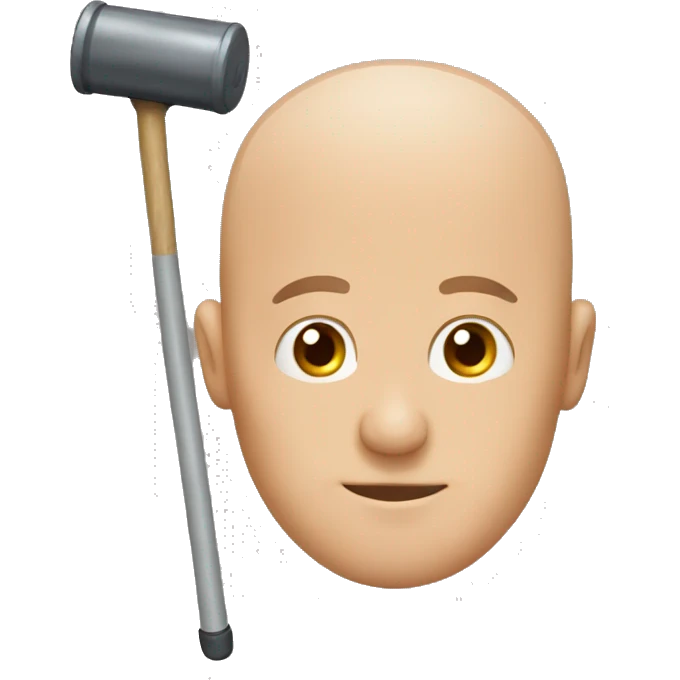 Bald guy with plunger on head emoji