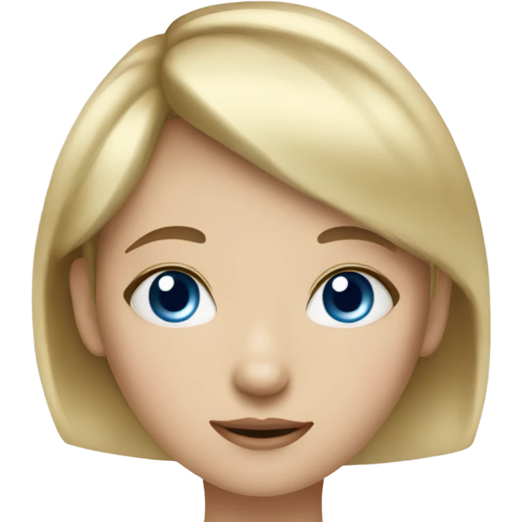 Girl with blonde short hair and bangs and pale skin and blue eyes and nose piercing  emoji