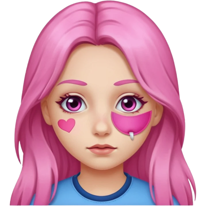 Girl with pink under eye patches emoji