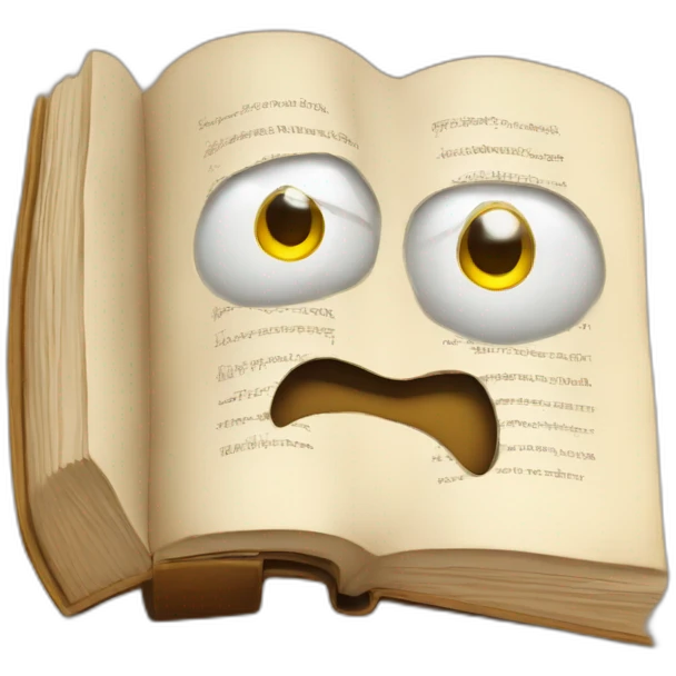 Book with face emoji