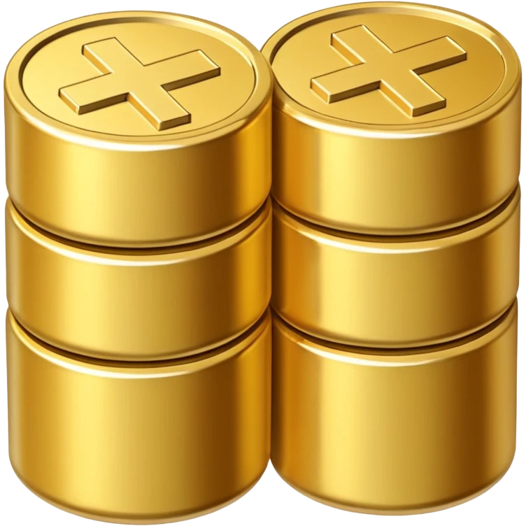 a battery icon, containing vertically stacked coins emoji
