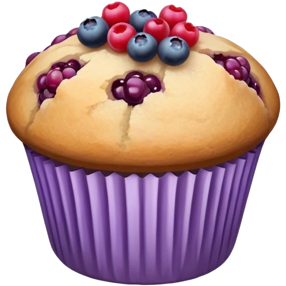 Lavender sprig muffin with berries and crystallized sugar emoji