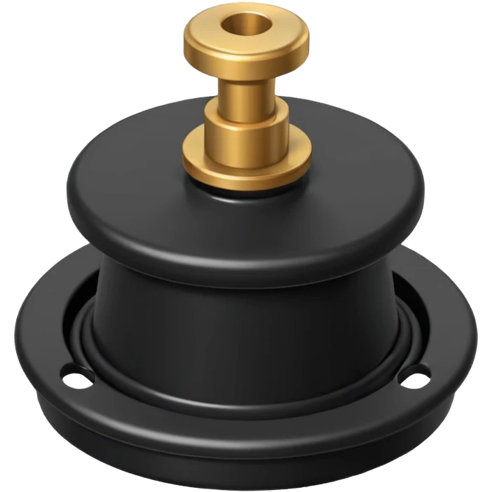 Flat Rubber Drain stopper with a metal ring on the top  emoji