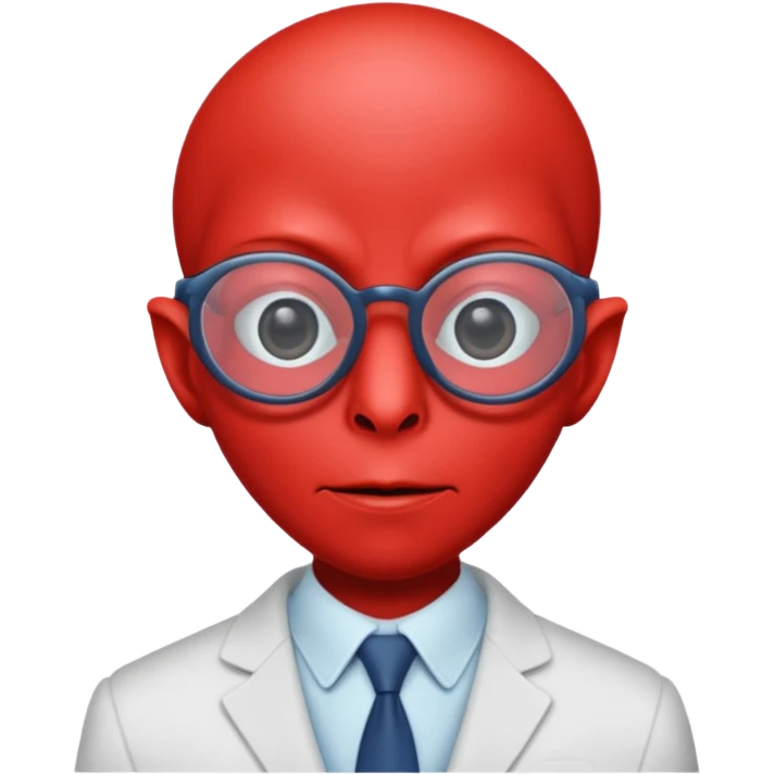 red alien with glasses emoji