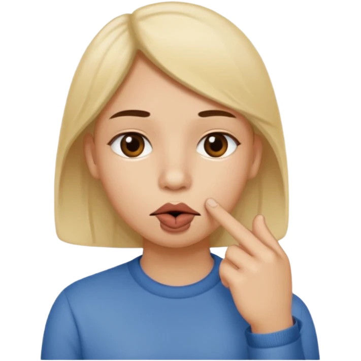 Tête avec le petit doigt dans la bouche emoji