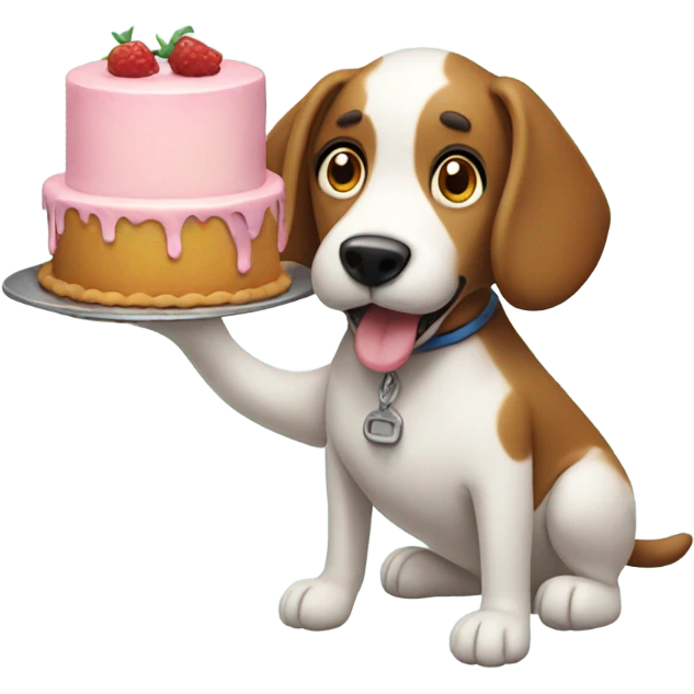 Dog baking a cake emoji