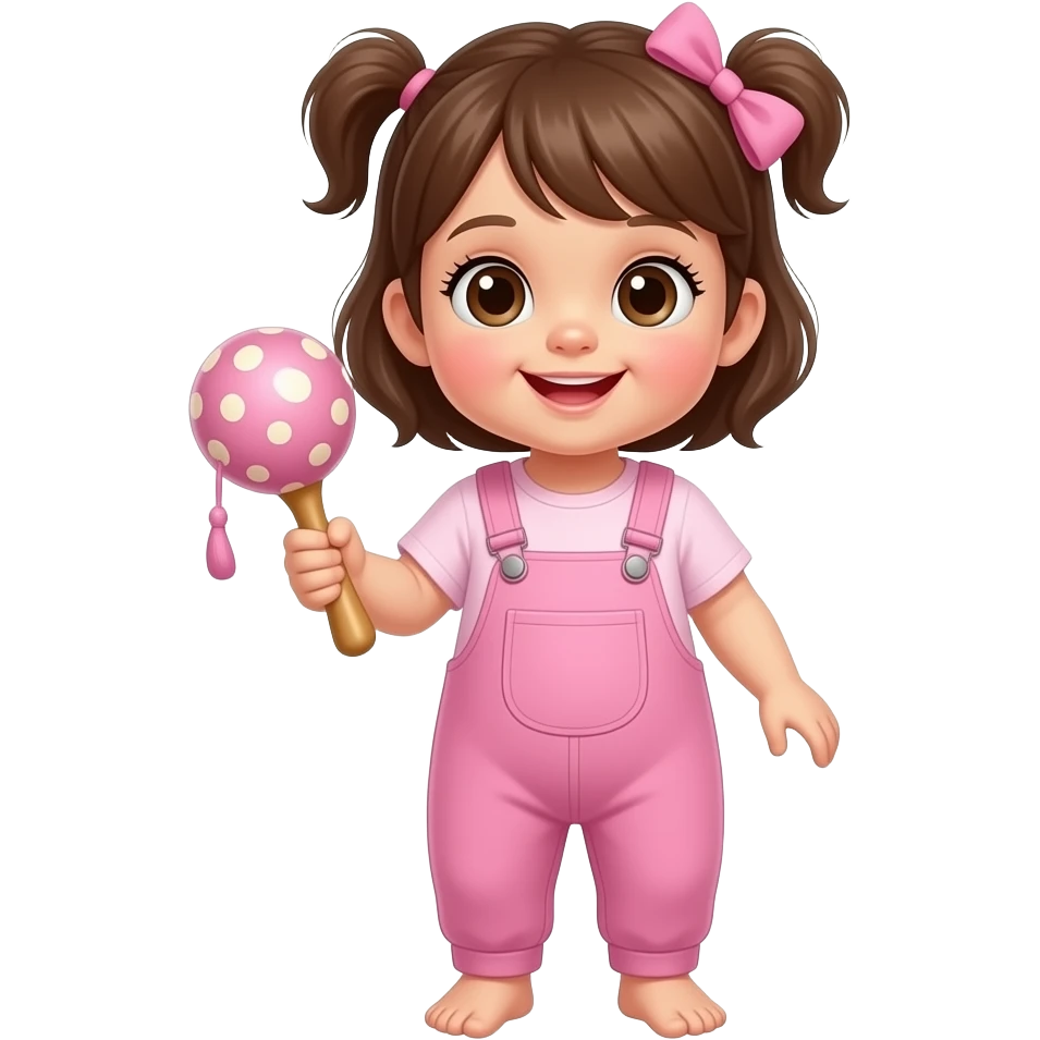 Quiero una niña bebe de cuerpo entero con un sonajero emoji
