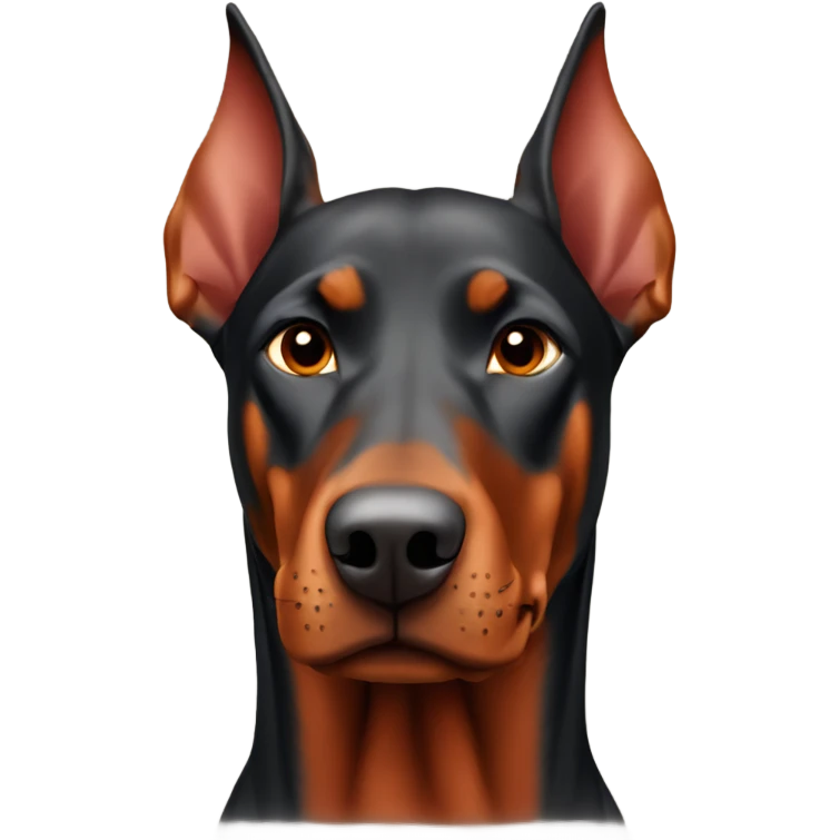 A red and rust Doberman emoji