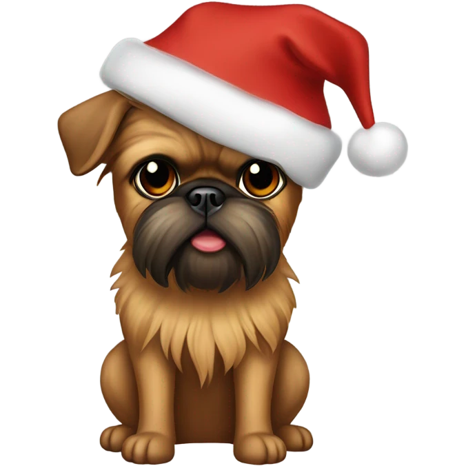 brussels Griffon Christmas hat  emoji