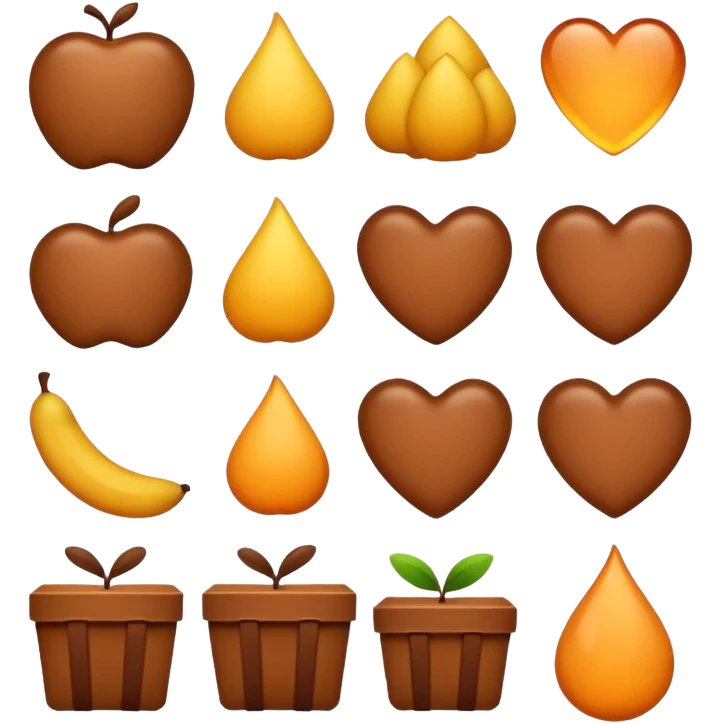 Itens na cor marrom  emoji