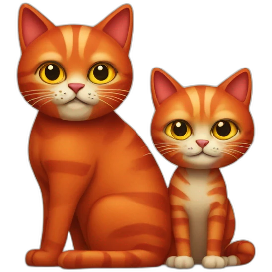 red-cat-and-mummy emoji