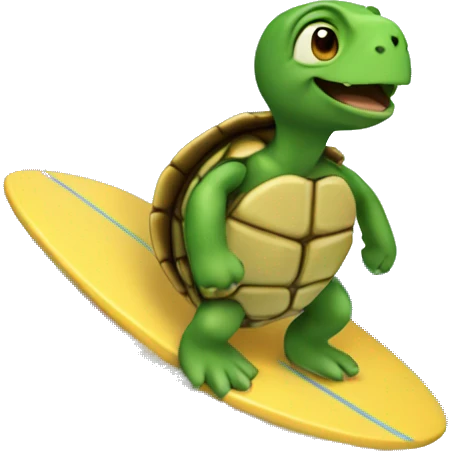 Turtle surfing emoji