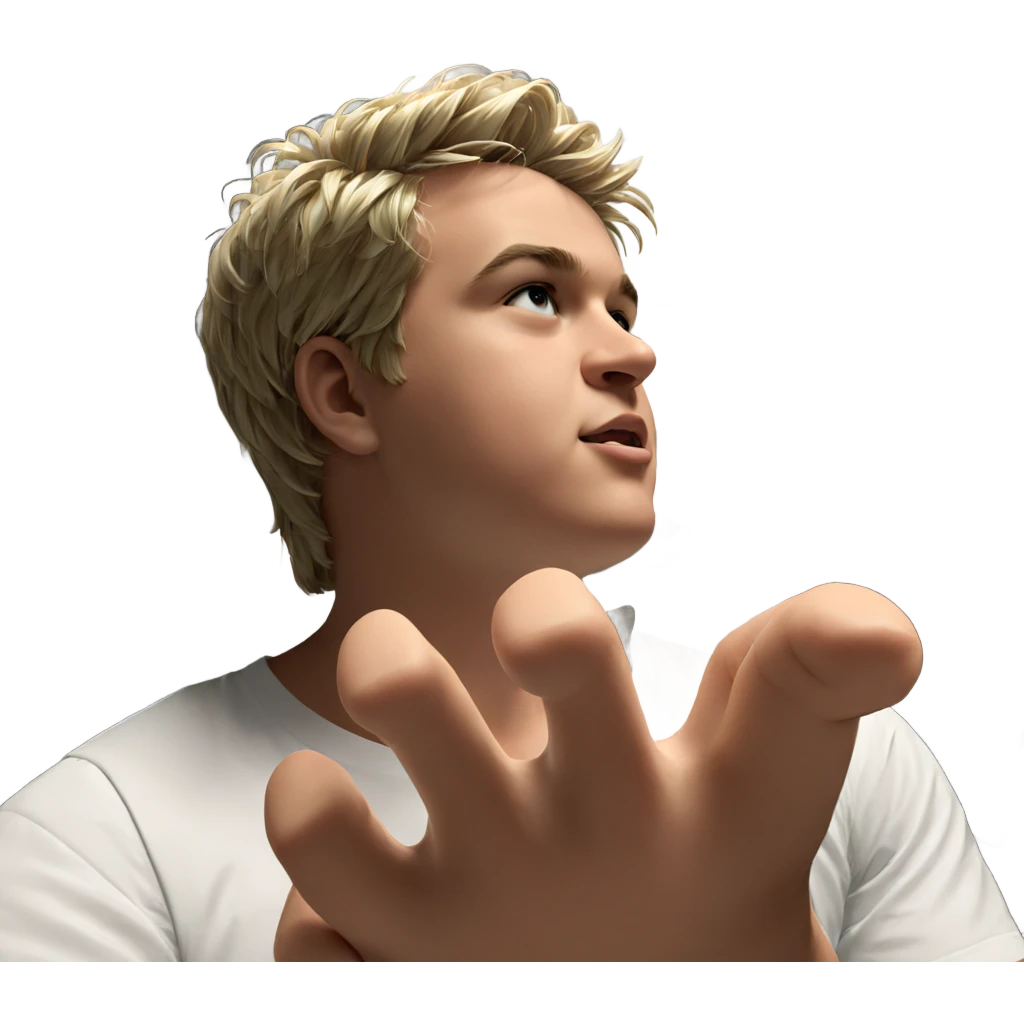 blonde boy in white shirt emoji
