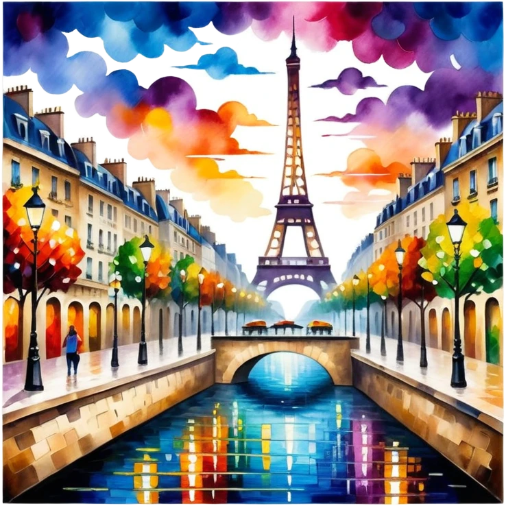 Painting of “Paris of my dreams”  by afremov style emoji