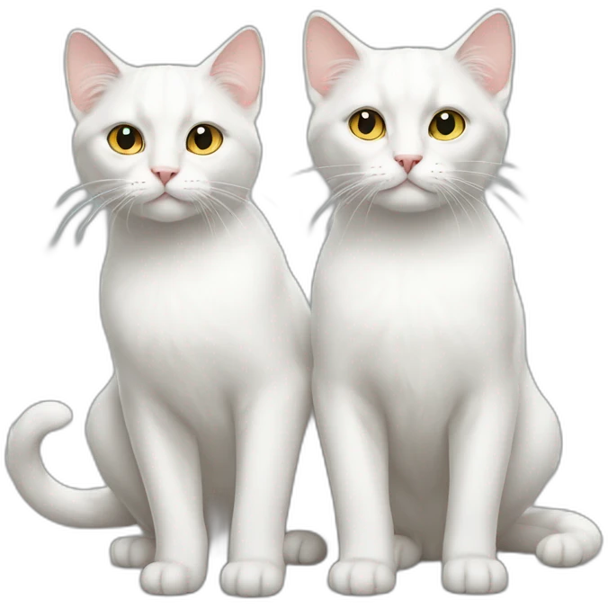 two white cats full body emoji