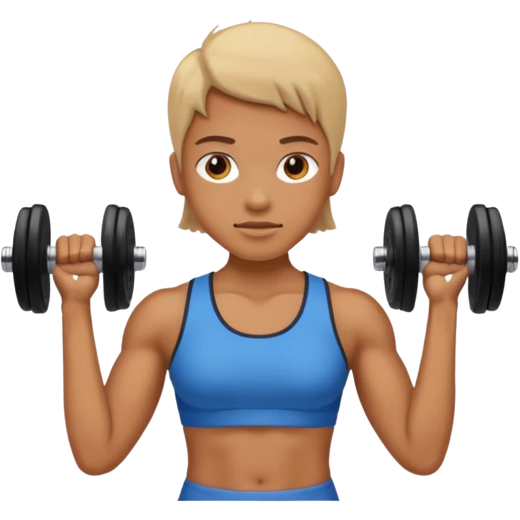 Dumbbell pressure level that a human emoji