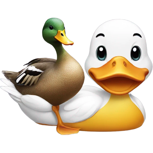 Duck with a duck emoji