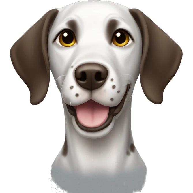 Short haired pointer smiling emoji
