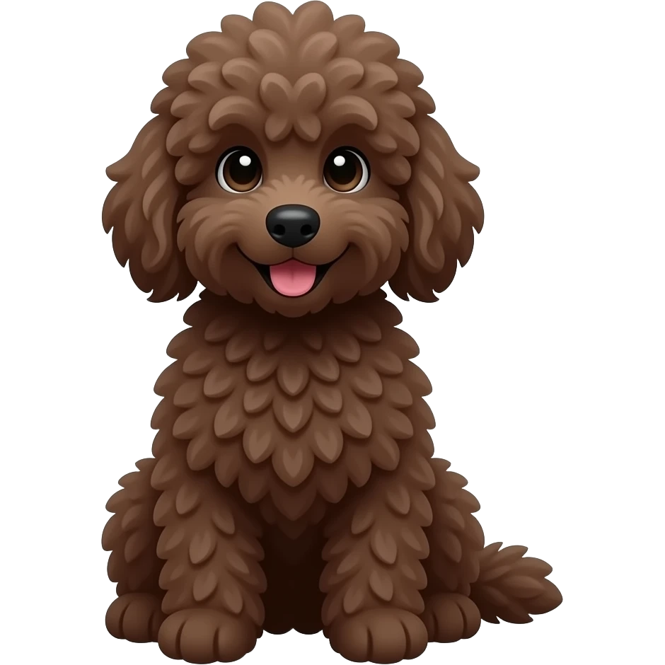 dark brown goldendoodle sitting emoji