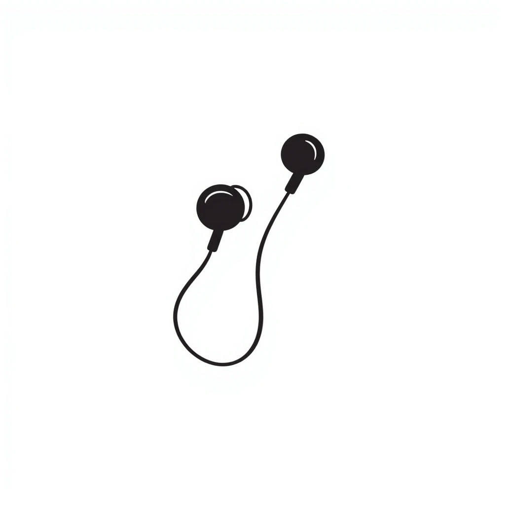 earphone hand drawn doodle style emoji