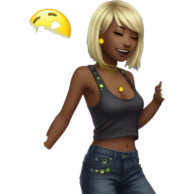 Rave party dancing neon smoking emoji