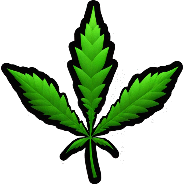 THC warning symbol but majestic and showcasing weed emoji