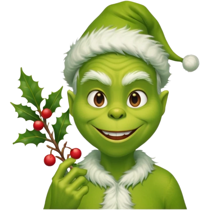 grinch with misteltoe emoji