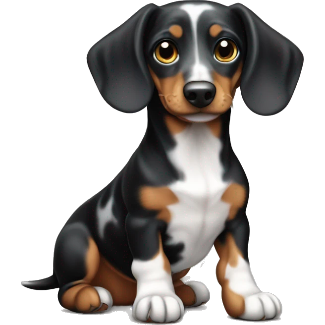 Black Merle mini dachshund  emoji