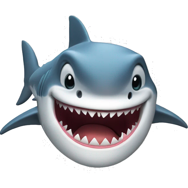 shark shows finger with big smile emoji