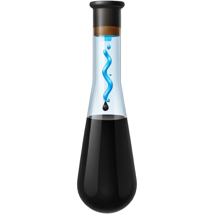 Tubo de ensayo con líquido negro emoji