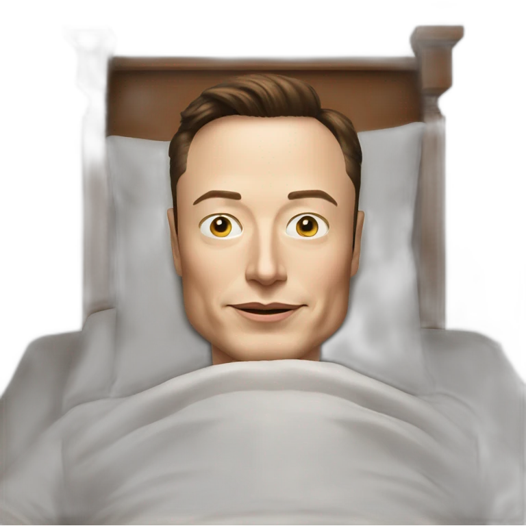 Elon Musk au lit emoji