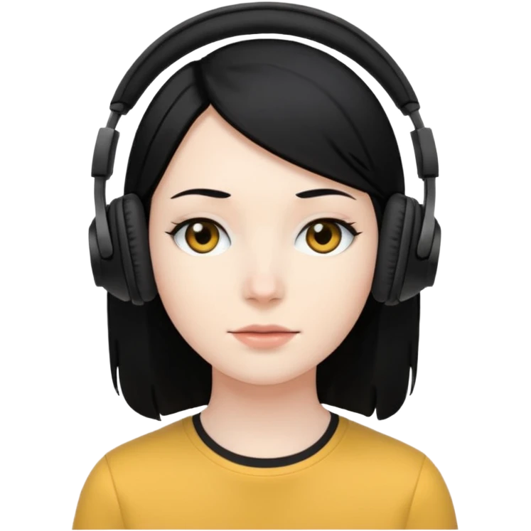 emo black headphones emoji
