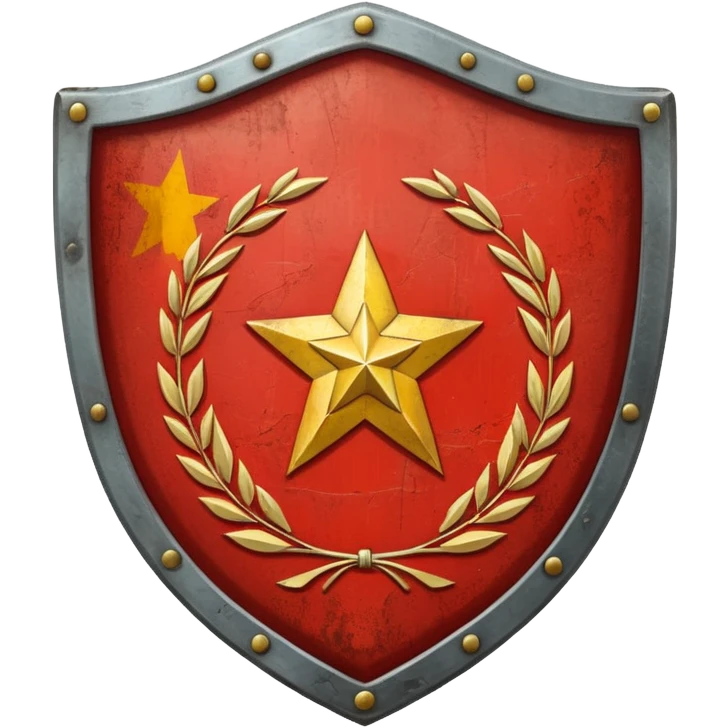 generate a very realistic shield with the USSR flag emoji
