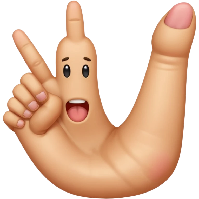 Foot flipping a middle finger emoji