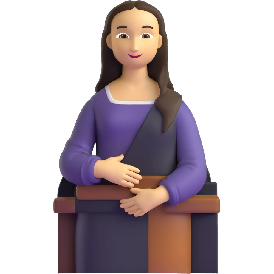 Full body Mona Lisa painting emoji