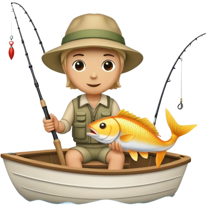 Person on boat catching a fish emoji