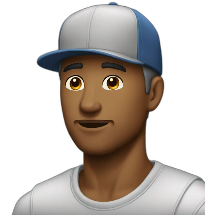 Simple man wearing cap love horses  emoji
