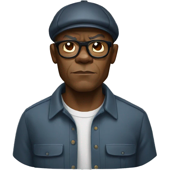 bald samuel l jackson serious wearing shirt emoji