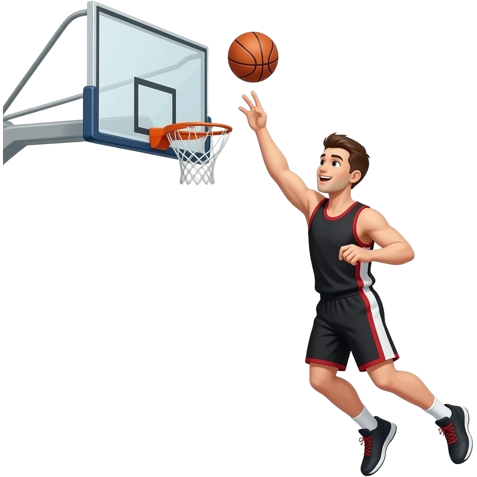 Man shooting a basketball and COMPLETELY airballing it LIKE SO BAD IT IS NO WHERE NEAR THE BACKBARD emoji
