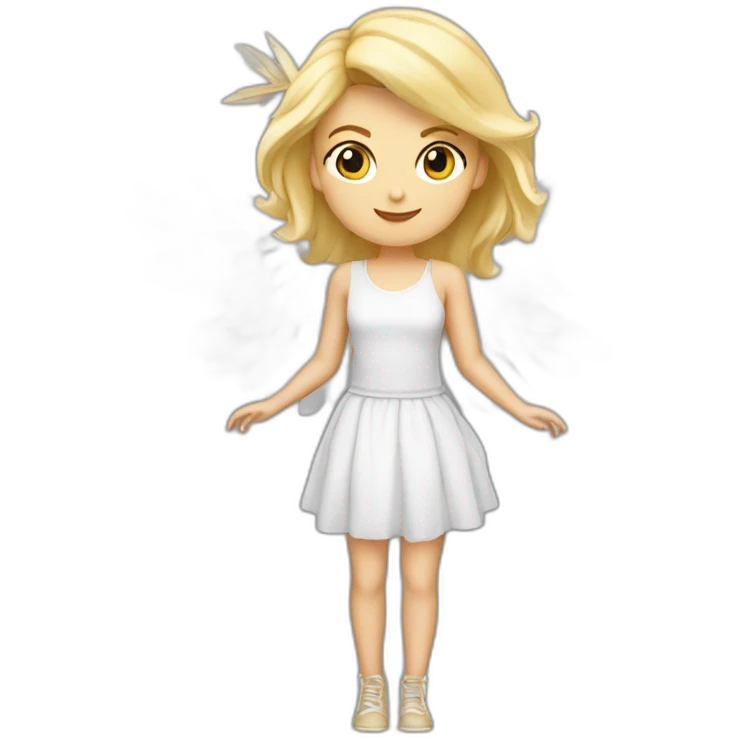 Une fée blonde avec des ailes et wand emoji