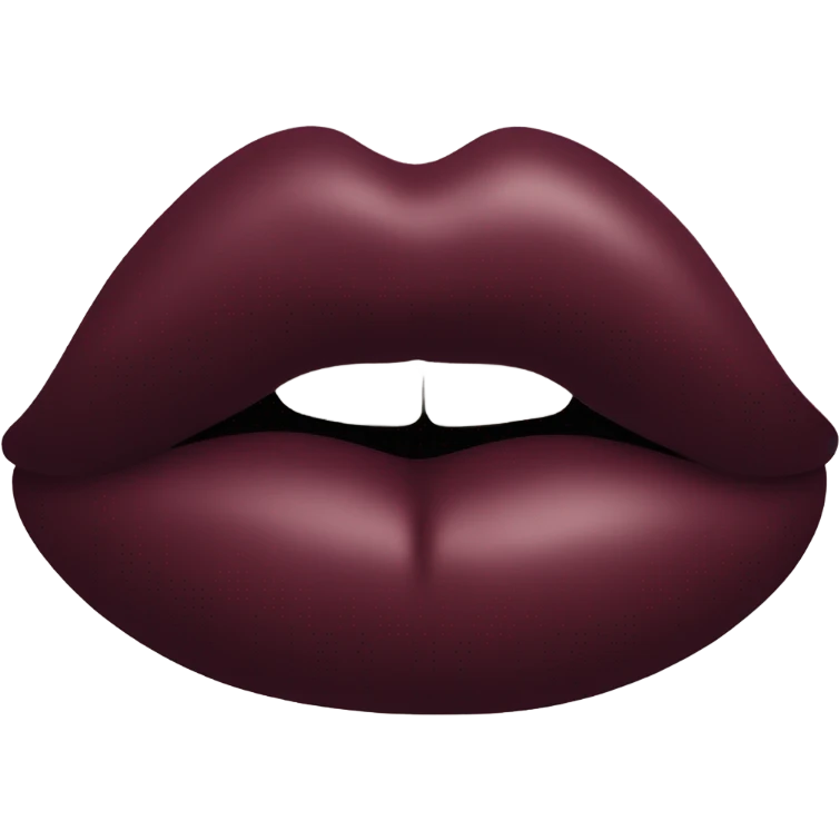 A burgundy-colored lipstick kiss mark. emoji