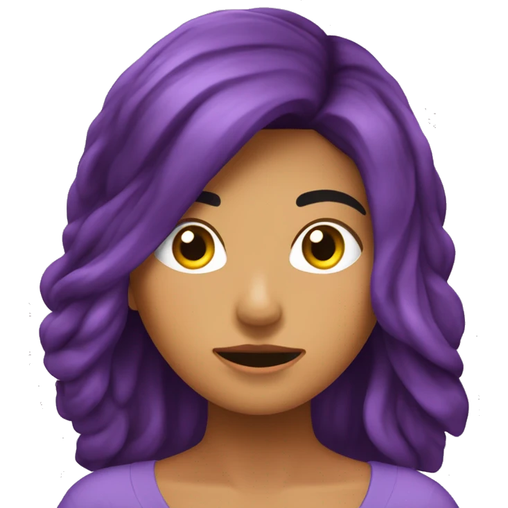 Chica cabello castaño durmiendo con una sábana morada  emoji
