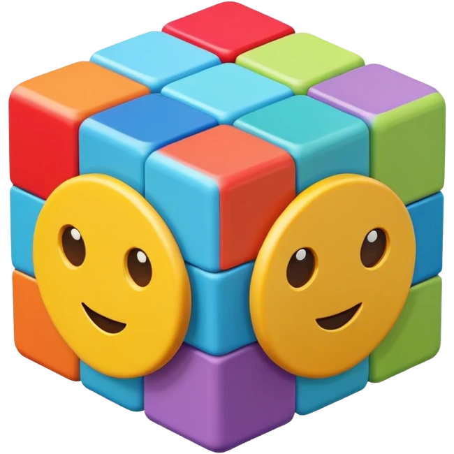 Flat design style toy emoji