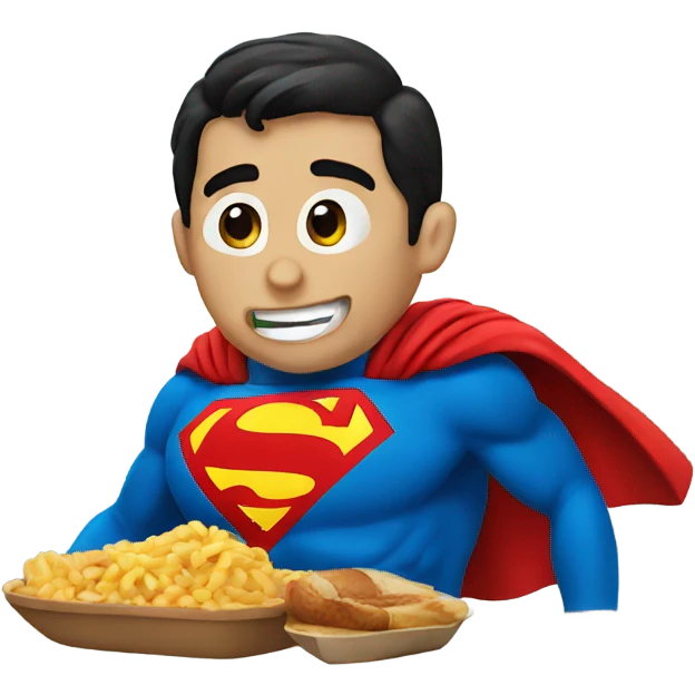 Superman eating emoji