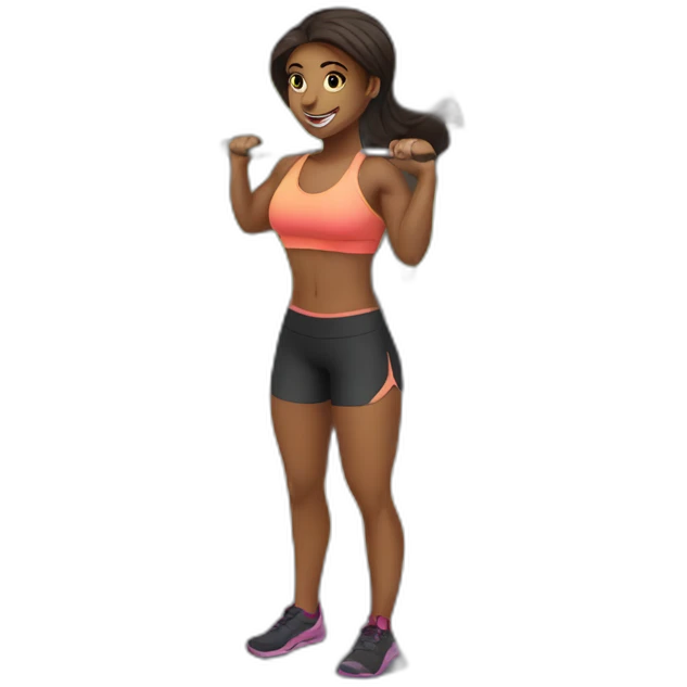 girl booking a crossfit class emoji