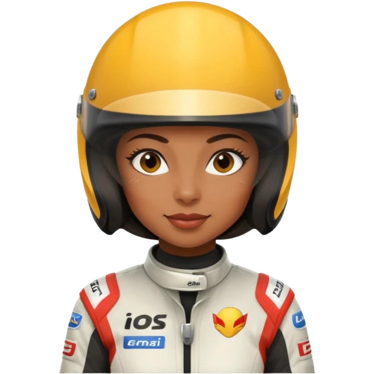 Formula racer black woman emoji