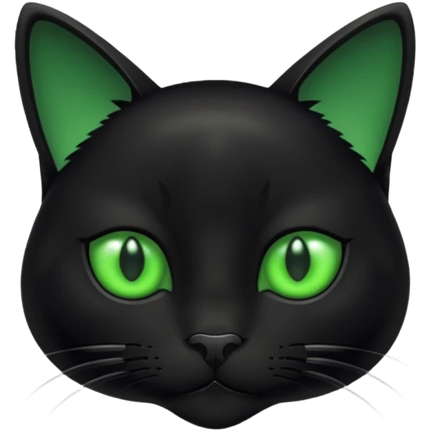 Black cat with green eyes emoji