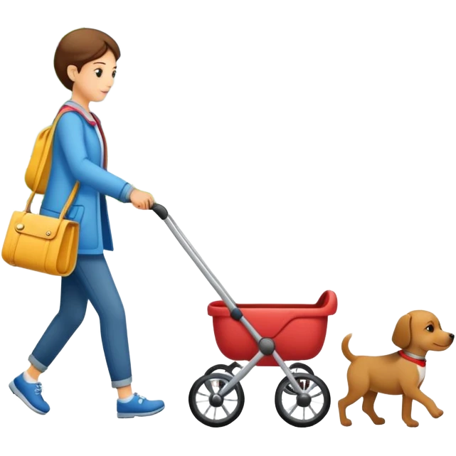 walking dog with stroller emoji