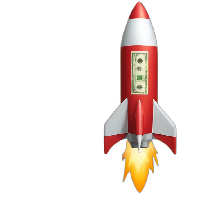 Rocket with Money and ferraris emoji