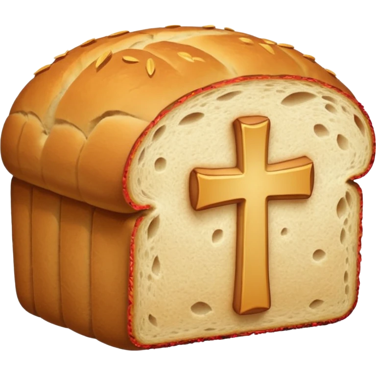 a loaf of bread with a cross through it emoji